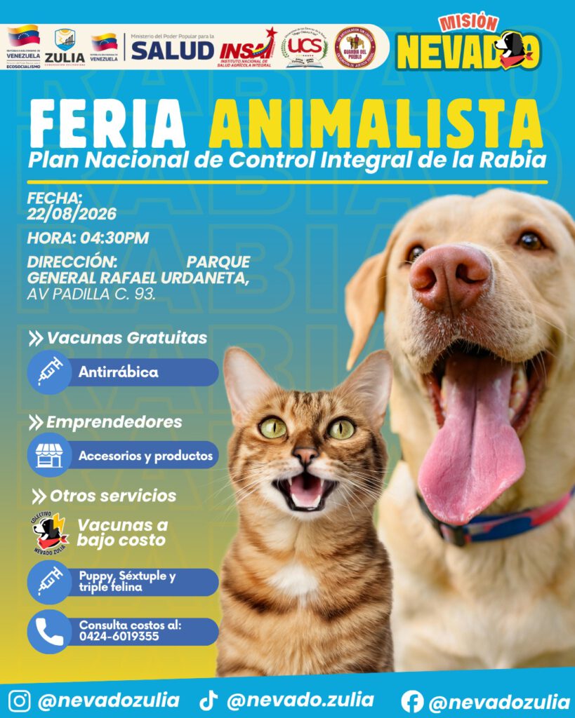 Misión Nevado desplegará este sábado gran Feria Animalista y jornada de vacunación antirrábica en Maracaibo 2 WhatsApp Image 2026 08 21 at 10.49.15 AM 1