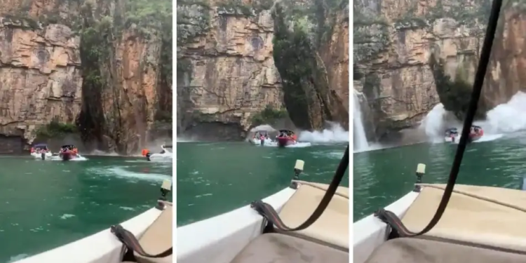 Impactante derrumbe de un acantilado sobre barcos de turistas en Brasil 1 3cd9b943 d40d 4dcd a3a7 1665b490d0d2