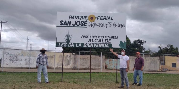 Monagas: Alcalde Maurera realizó recorrido por comunidades de Aguasay 1 alcalde maurera valla