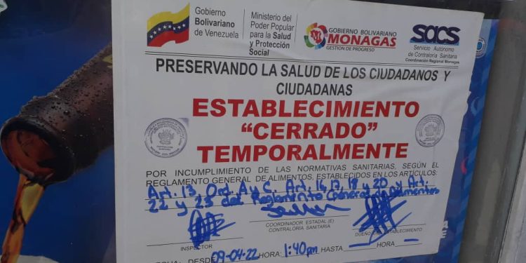 Monagas: Cierran establecimiento comercial en Maturín por incumplimiento de medidas sanitarias 1 cierre temporal