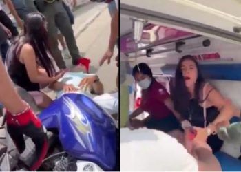 Mujer exije a su novio herido la clave del celular.