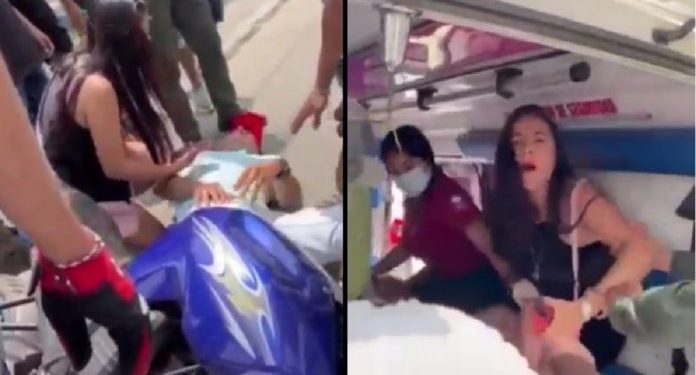 Una mujer trató de impedir que atendieran a su novio herido hasta que él le diera la clave de su celular 1 Mujer exije a su novio herido la clave del celular.