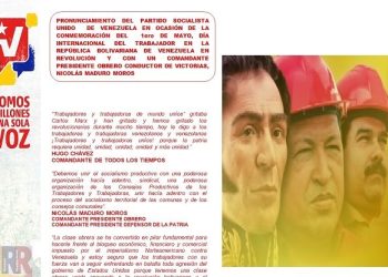 Pronunciamiento del PSUV en conmemoración al 1ero de mayo
