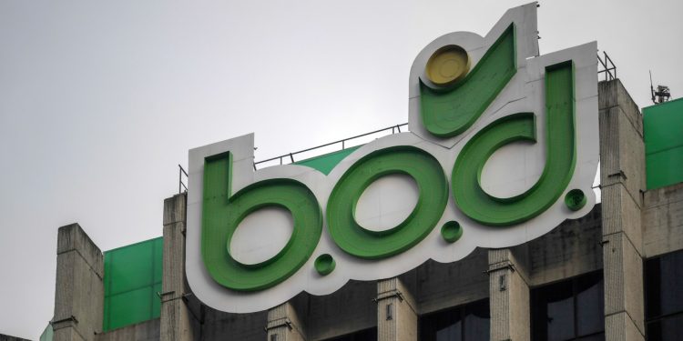 BNC estima transferencia de todos los clientes y operaciones del BOD 1 View of the logo of the Occidental de Descuento Bank (BOD) at its headquarters in Caracas on September 12, 2019. - The Venezuelan government appointed Thursday supervisors with "veto" powers at the private BOD, an interventive administration measure. (Photo by Federico PARRA / AFP)