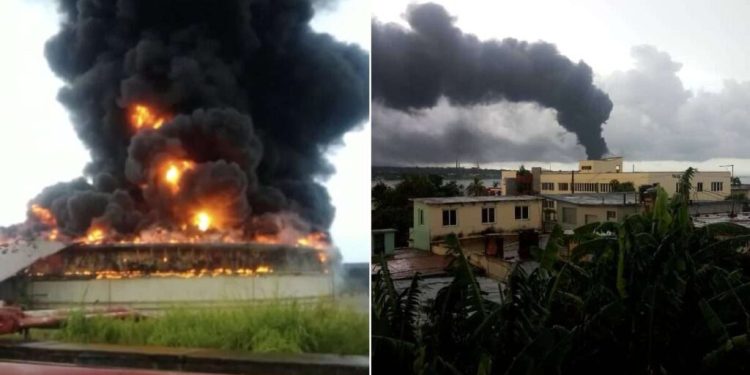 Incendio en la zona industrial de Cuba alcanzó un tercer tanque de combustible