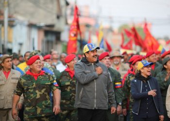 Presidente Nicolás Maduro durante la marcha del 4F.