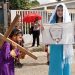 Estudiantes de IFIR Cantalicio dramatizan viacrucis viviente en comunidad de Brisas del Aeropuerto 12 Sebastián Guerrero, escenificó a Él Nazareno.