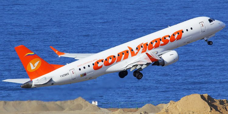 Llega a Damasco el primer vuelo directo entre Venezuela y Siria en casi doce años 1 Conviasa Embraer 190AR taking off at Caracas