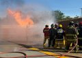 Bomberos de San Francisco se capacitan en combate de incendios en estructuras petroleras