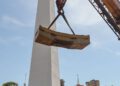 Gestión municipal inició restauración del Obelisco de la Plaza de la República